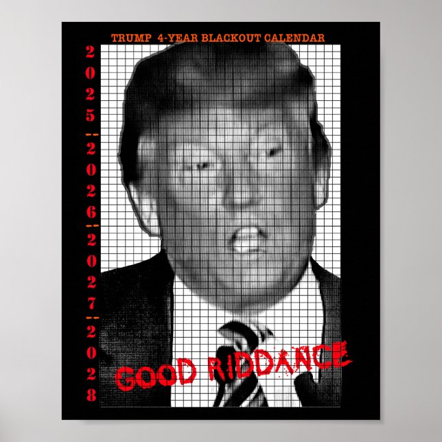 4 YEAR TRUMP BLACKOUT CALENDAR POSTER (Front)