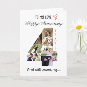 4 Year Wedding Anniversary Card