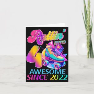 4 Years Awesome Since 2022 Hockey Theme Birthday Card