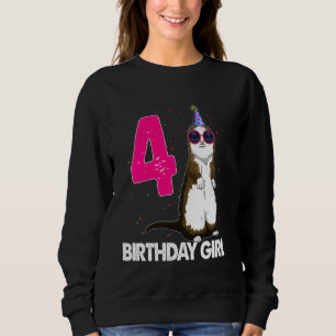 4 Years Birthday Girl Ferret Birthday Sweatshirt