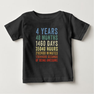 4 Years Of Being Awesome Cool Birthday Baby T-Shirt