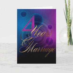 4 Years of Marriage  (anniversary card) Card