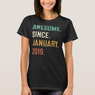 4 Years Old  4th Birthday Boy Awesome Since Januar T-Shirt