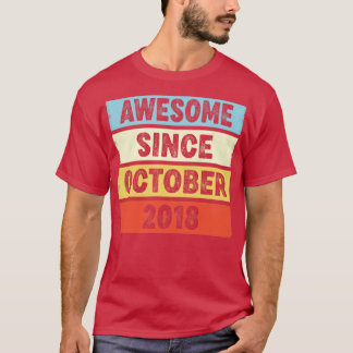 4 Years Old Awesome Since October 2018 4th Birthda T-Shirt