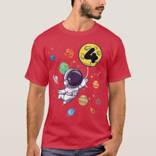 4 Years Old Birthday Boy Gifts Astronaut Birthday T-Shirt