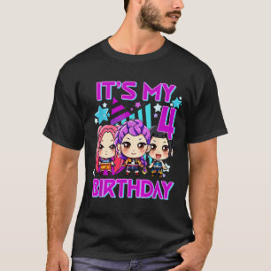 4 years old birthday k pop kids 4th birthday girls T-Shirt