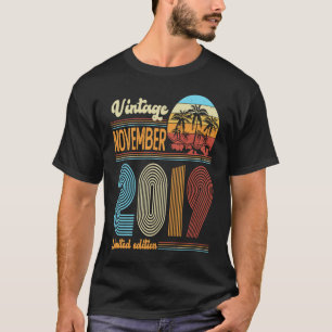 4 Years Old Birthday Vintage November 2019 Girls T-Shirt