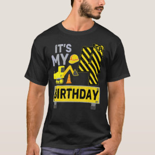 4 Years Old Boy It's My 4th Birthday Construction T-Shirt