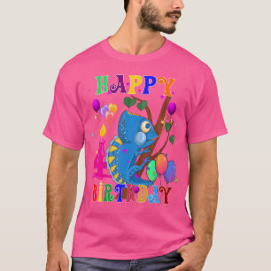 4 Years Old Chameleon 4Th Birthday Girl Chameleon T-Shirt
