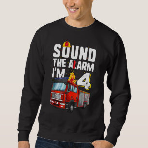 4 Years Old Firetruck Shirt, Birthday Toddler Fire Sweatshirt