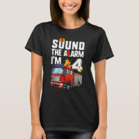 4 Years Old Firetruck Shirt, Birthday Toddler Fire
