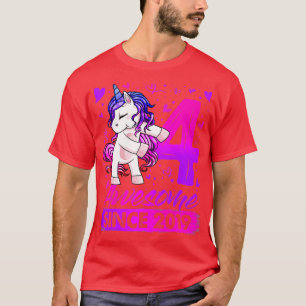4 Years Old Flossing Unicorn Gifts 4th Birthday Gi T-Shirt