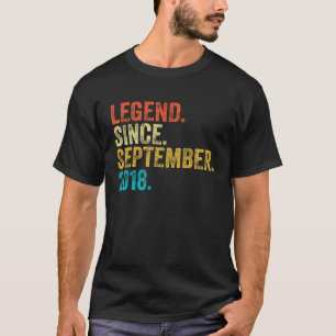 4 Years Old Gift Legend Since September 2018 4th B T-Shirt