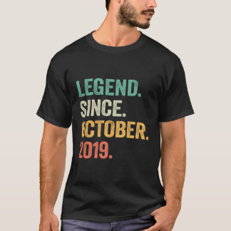 4 Years Old Gifts Legend Since October 2019 4Th Bi T-Shirt