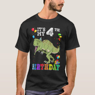 4 Years Old It's My 4th Birthday Dinosaur Rex T-Shirt