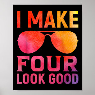 4 Years Old Kids Birthday Quote Graphics Funny 4th Poster