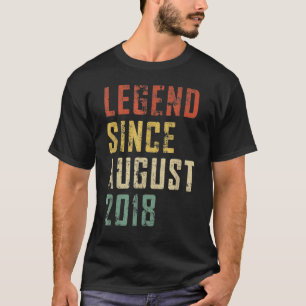 4 Years Old Legend Since August 2018 4th Birthday T-Shirt