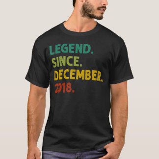 4 Years Old  Legend Since December 2018 4th Birthd T-Shirt