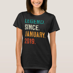 4 Years Old Legend Since January 2019 4th Birthda T-Shirt