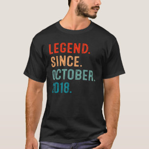 4 Years Old Legend Since October 2018 4th Birthday T-Shirt