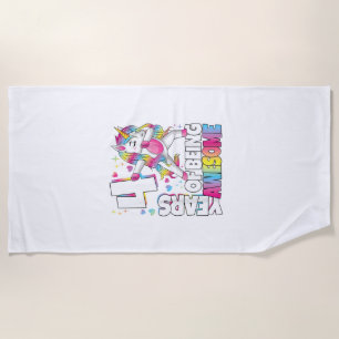 4 Years Old Unicorn 4 Years Of Being Awesome 4th B Beach Towel