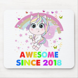 4 Years Old Unicorn Cutie 4th Birthday Unicorn Gif Mouse Mat