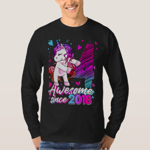 4 Years Old Unicorn Flossing 4th Birthday Girl Uni T-Shirt
