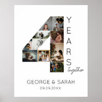 4 Years Together Photo Collage Wedding Anniversary