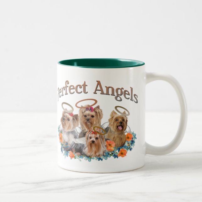 4 Yorkie Perfect Angels Coffee Mug (Right)