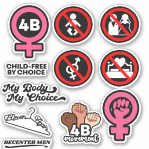 4B Movement Feminism Womens Rights 4B Sticker Pack