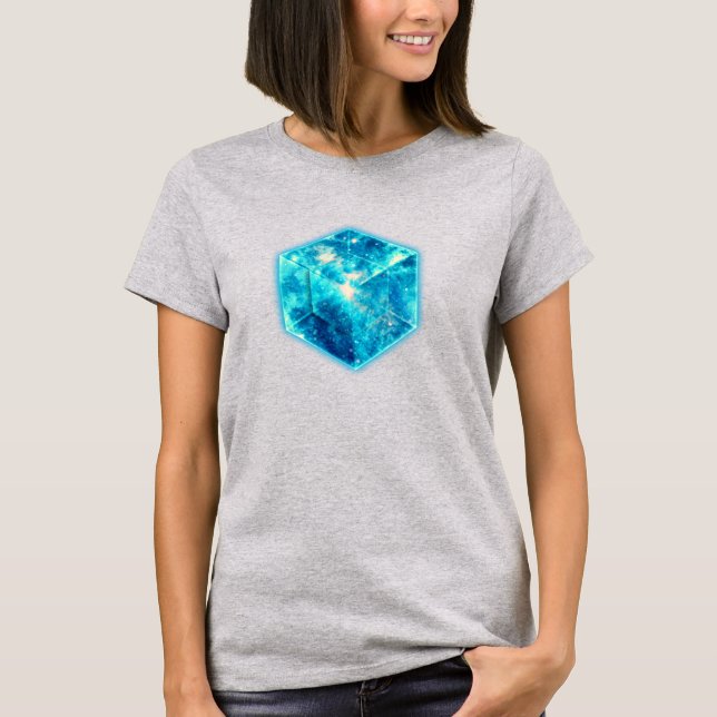 4D Hypercube, Hyperwürfel, Tesserakt, T-Shirt (Front)