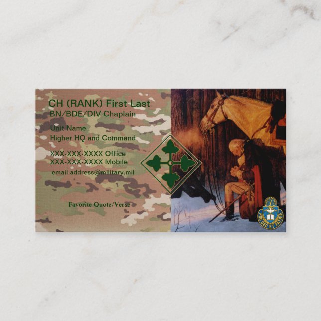 4ID Chaplain Business Card (Front)