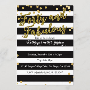 4o and Fabulous Adult Birthday Invitation