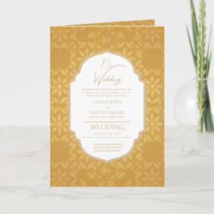 4page Gold Ornate WEDDING Invite Program Modern