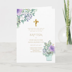 4pg Floral BAPTISM Invitations - Program