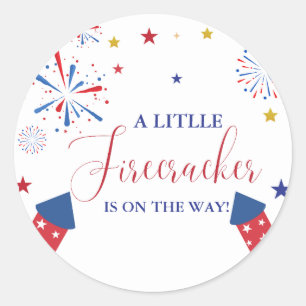 4t of July Independence firecracker Baby Shower Classic Round Sticker