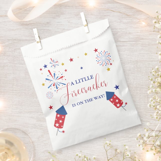 4t of July Independence firecracker Baby Shower  Favour Bags (Clipped)