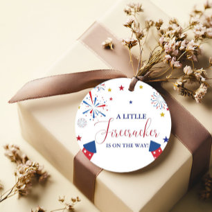 4t of July Independence firecracker Baby Shower  Favour Tags