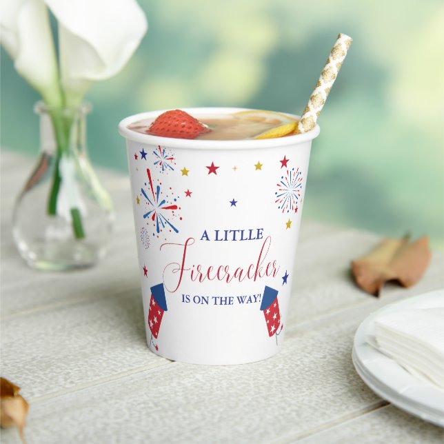 4t of July Independence firecracker Baby Shower  Paper Cups (Insitu)