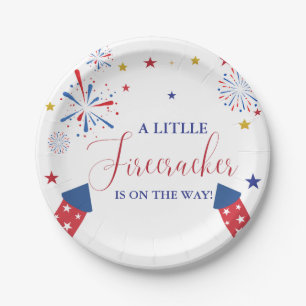 4t of July Independence firecracker Baby Shower  Paper Plate