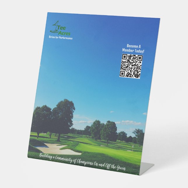 4Tee Acres Table Stand Pedestal Sign (Front)