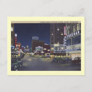 4th and Pike, Seattle, Washington Vintage Postcard
