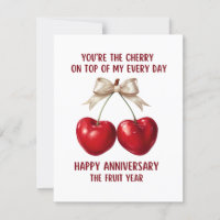 4th Anniversary Card, Fruit Anniversary Card,  Hol