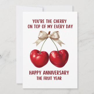 4th Anniversary Card, Fruit Anniversary Card,  Holiday Card