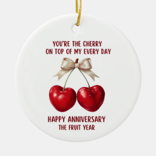 4th Anniversary Card, Fruit Anniversary Ornament