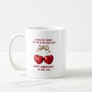 4th Anniversary Card, Fruit Anniversary Ornament Coffee Mug