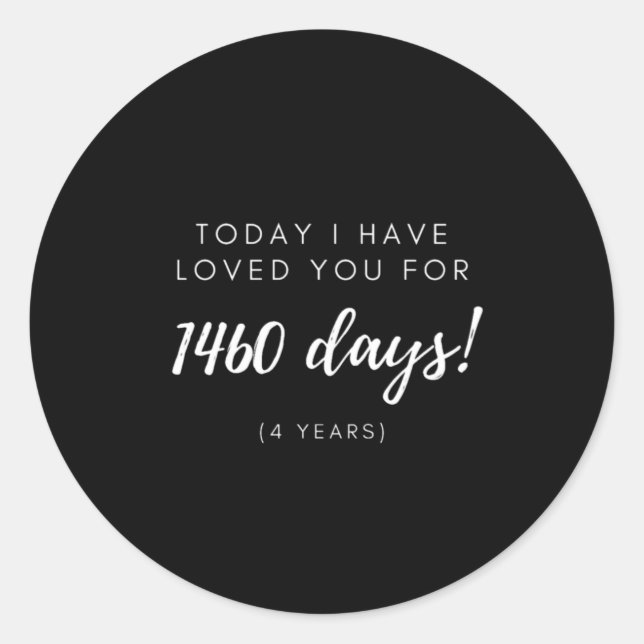 4th Anniversary Gift for Boyfriend Girlfriend Classic Round Sticker (Front)