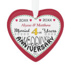 4th Anniversary Gift Heart Shaped Christmas