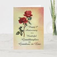4th Anniversary Granddaughter Grandson in Law Rose