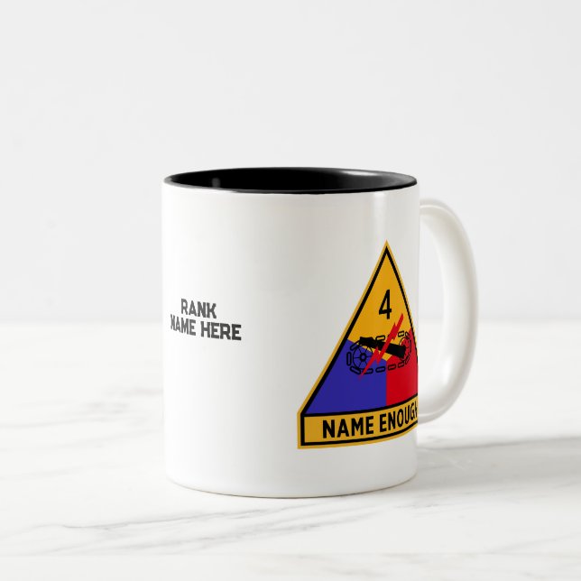 4th Armoured Division "Name Enough" Two-Tone Coffee Mug (Front Right)
